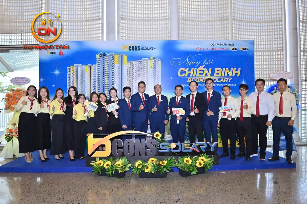 Backdrop nổi bật trong hội nghị khách hàng tại Bến Cát