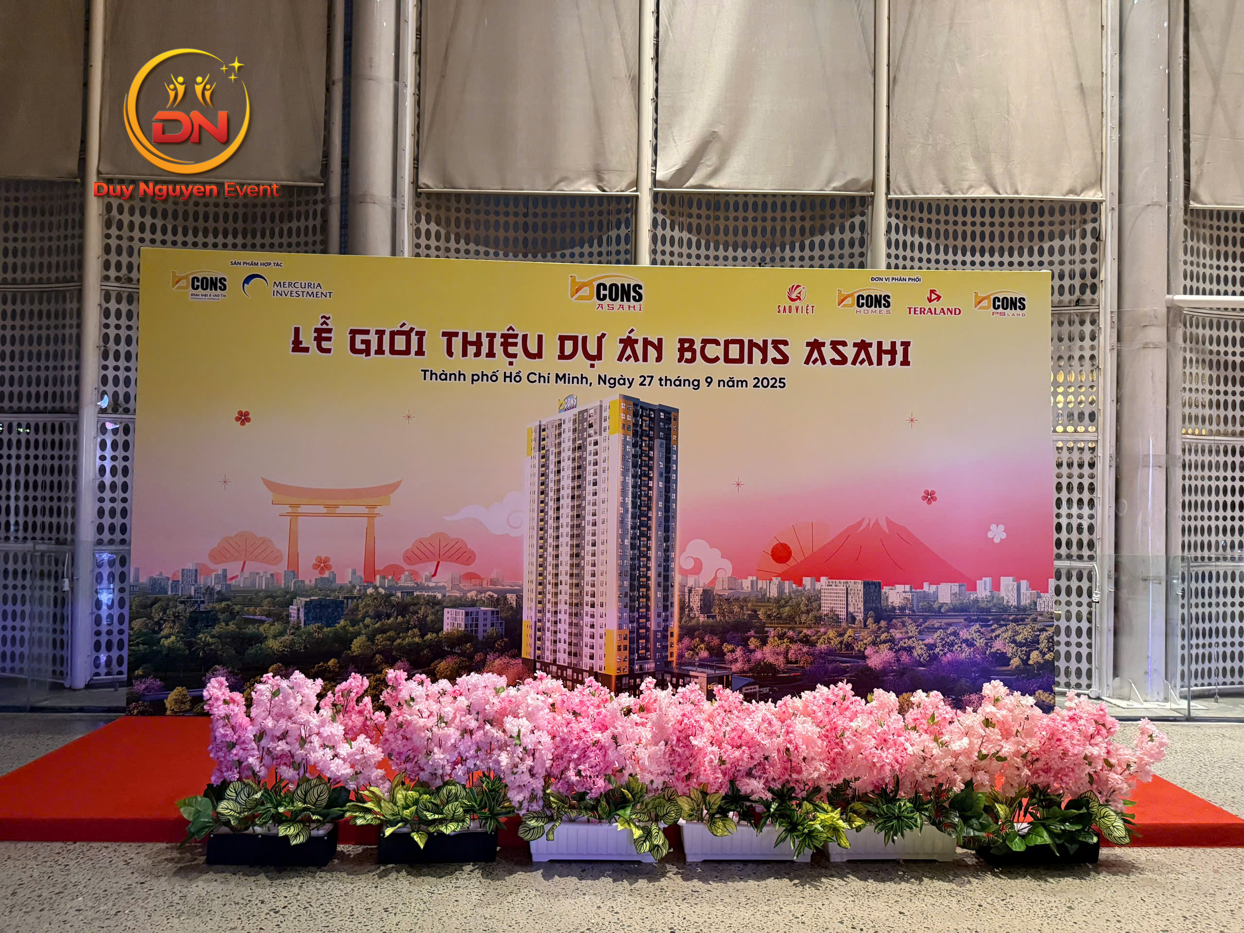 Backdrop trang trọng cho lễ ký kết hợp tác tại Tân Uyên.