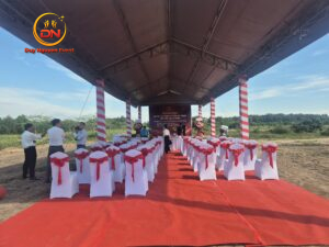 Ý tưởng tổ chức lễ khánh thành nhà máy chuyên nghiệp với sân khấu hoành tráng và nhà bạt không gian của Sự Kiện Duy Nguyễn