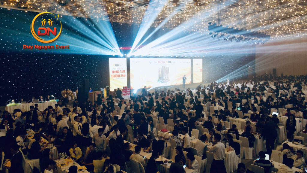 chuẩn bị cho một sự kiện vào ban đêm chuyên nghiệp và ấn tượng do Sự Kiện Duy Nguyễn thực hiện