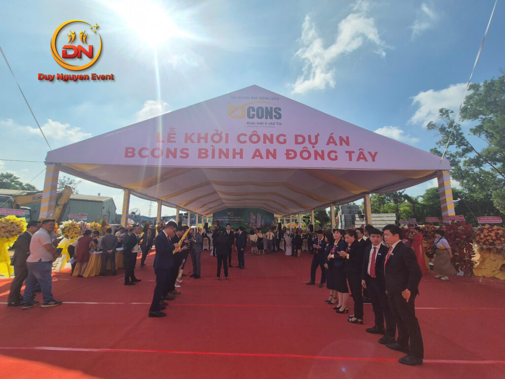 Toàn cảnh sự kiện tổ chức lễ khởi công dự án Bcons Bình An Đông Tây do Sự Kiện Duy Nguyễn thực hiện