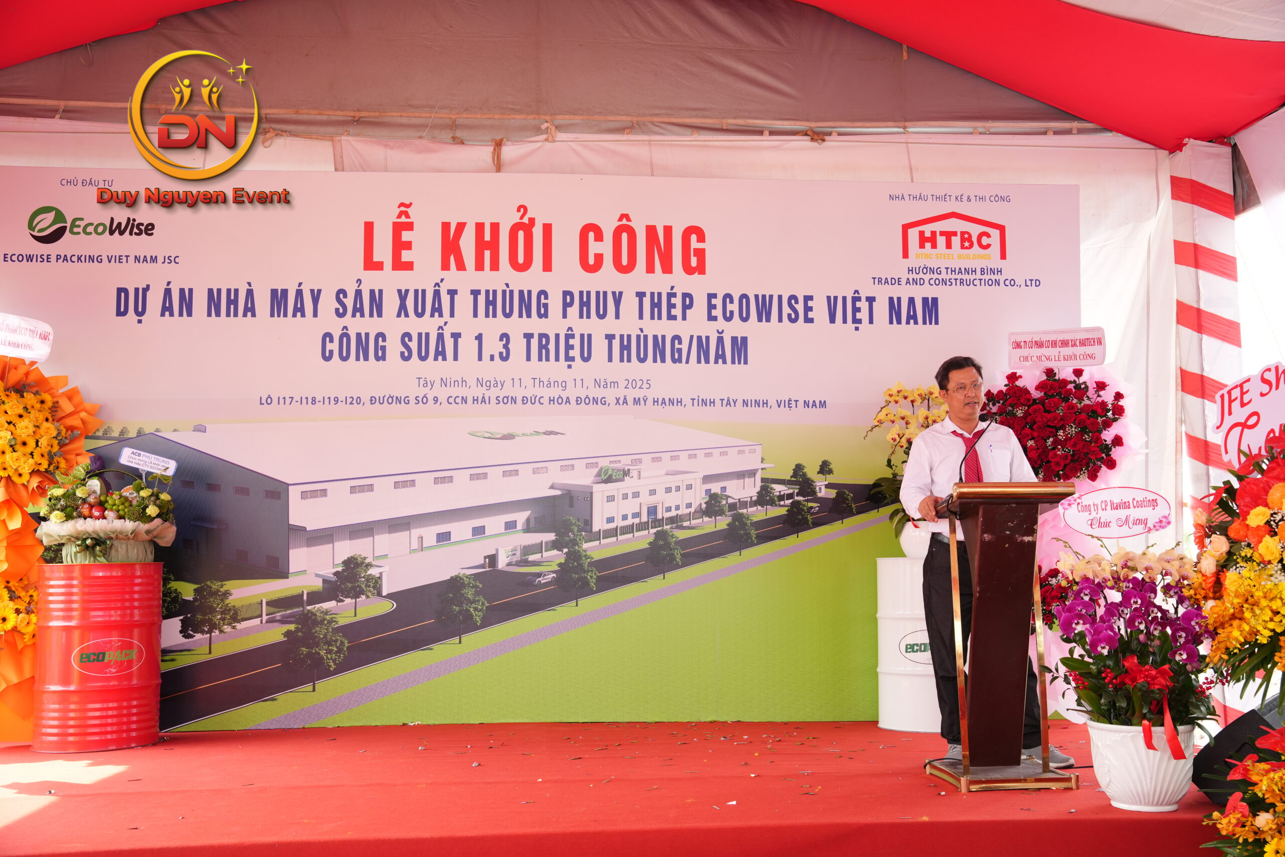 Toàn cảnh lễ khởi công nhà máy Ecowise Tây Ninh với nhà bạt không gian - Sự Kiện Duy Nguyễn