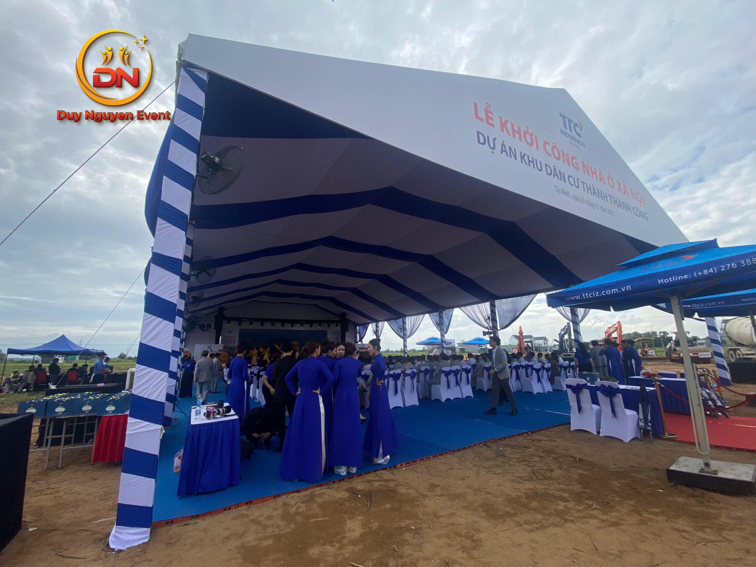 Mẫu nhà bạt không gian khẩu độ lớn trang trí sang trọng cho sự kiện tại Tây Ninh